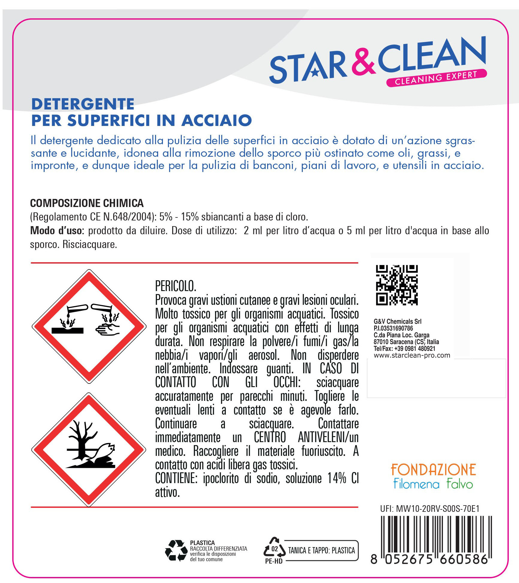 STAR CLEAN 109 - DETERGENTE PER SUPERFICI IN ACCIAIO